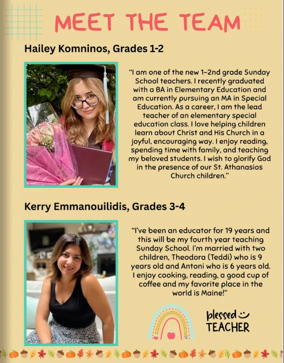 Sunday School teaching team: Grades 1–4
